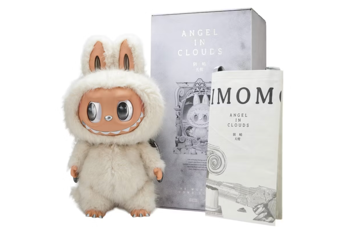 Pop Mart The Monsters Labubu Zimomo Angel in Clouds Figure + Tote Bag 2