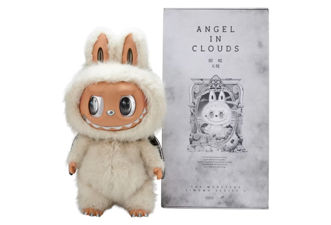 Pop Mart The Monsters Labubu Zimomo Angel in Clouds Figure + Tote Bag 2